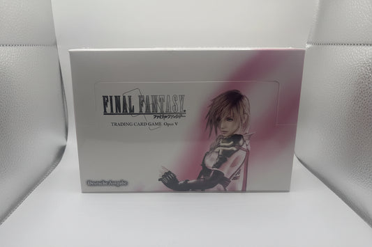 Final Fantasy trading card game box with character illustration on a white background