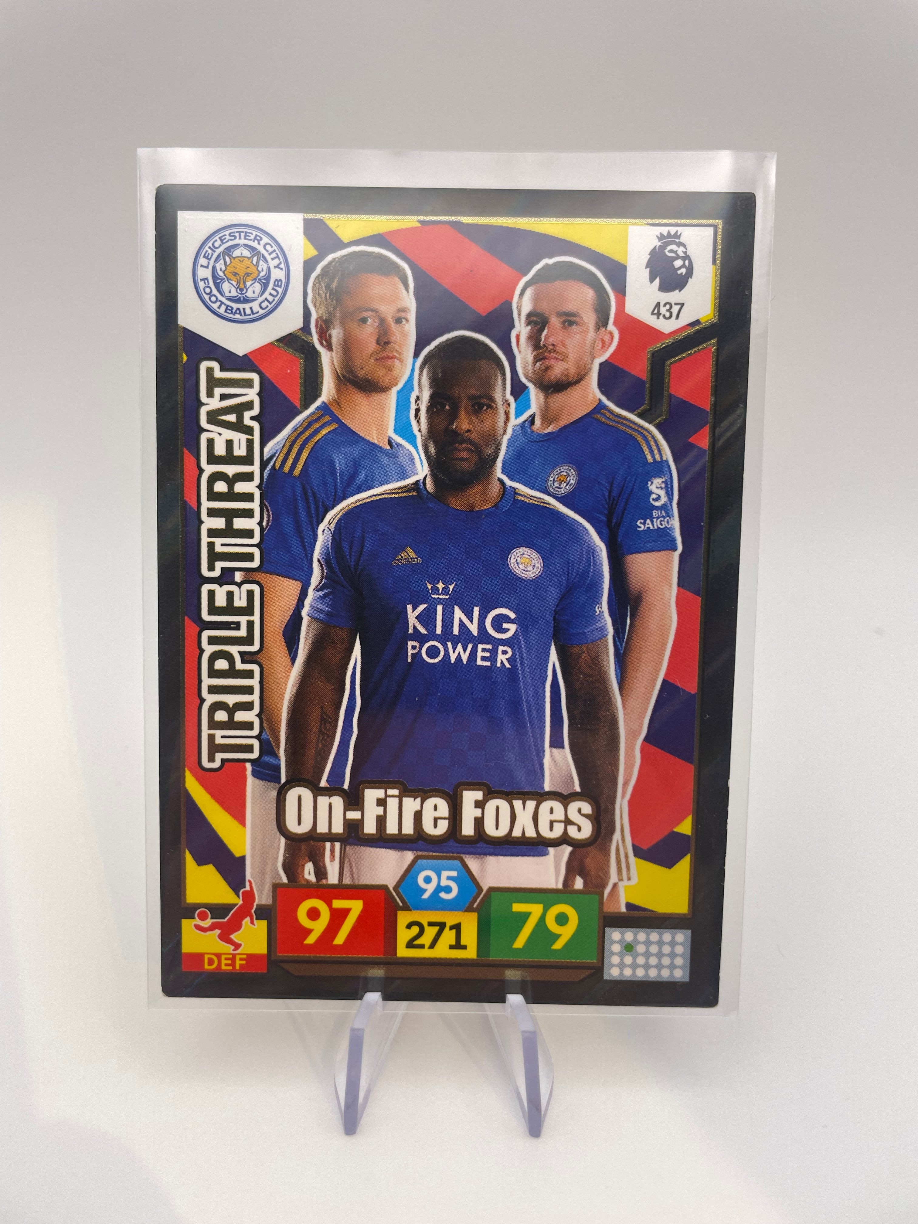 Adrenalyn Triple Threat Defenders - Leicester City FC Adrenalyn Football Trading Cards - Front