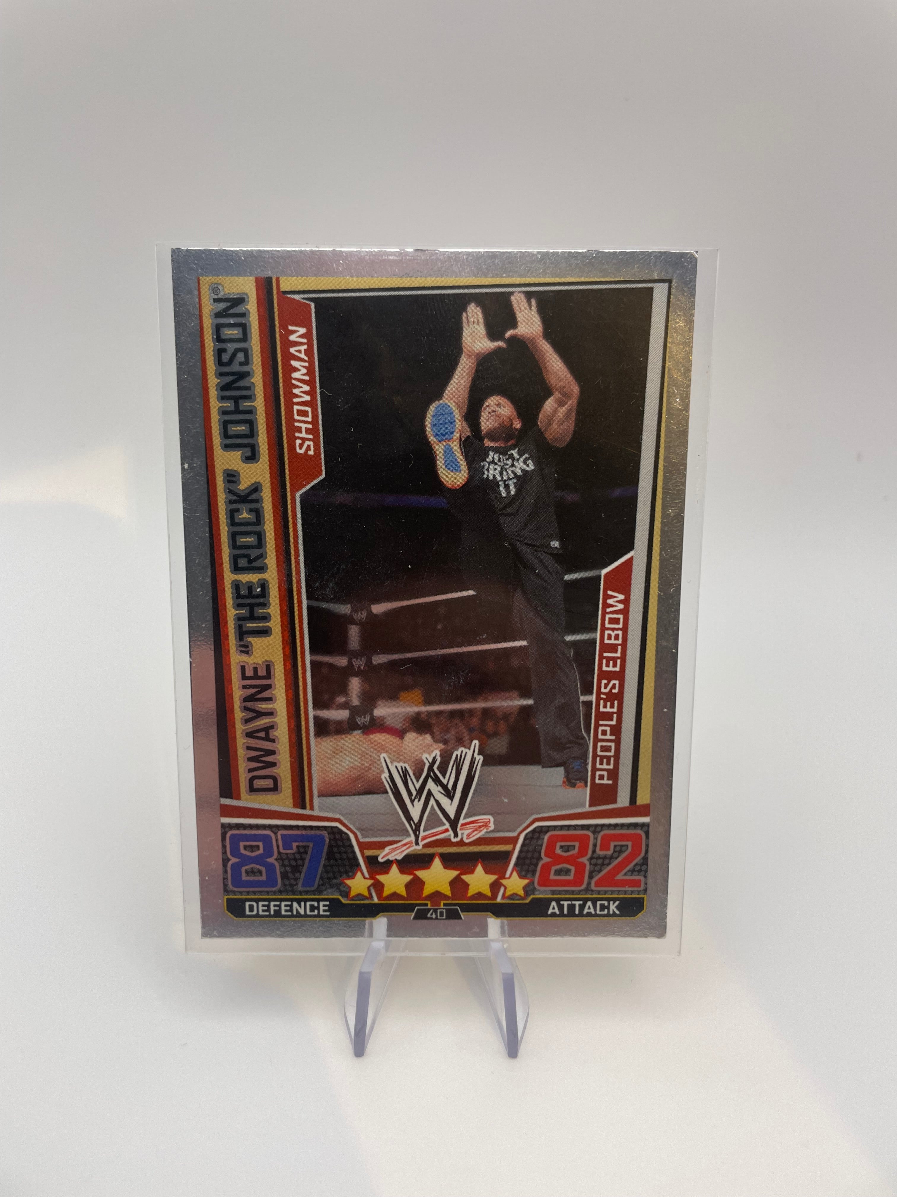 Slam Attax Trading Cards - Dwayne 'The Rock' Johnson (Showman, Peoples Elbow) - Front