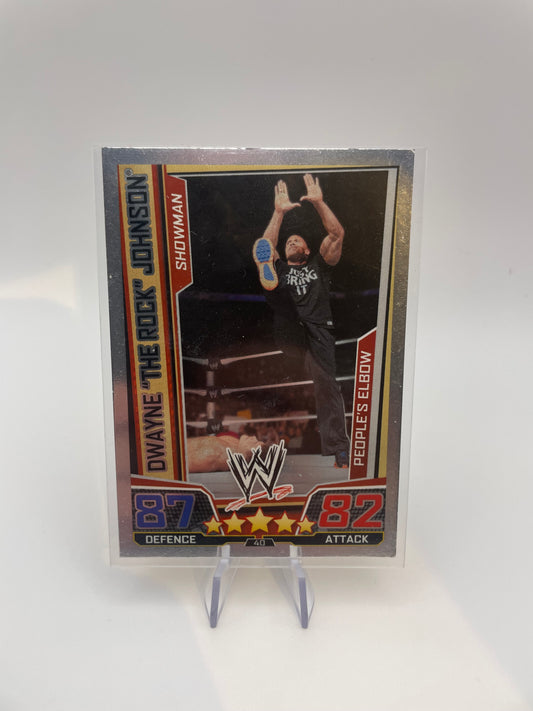 Slam Attax Trading Cards - Dwayne 'The Rock' Johnson (Showman, Peoples Elbow) - Front