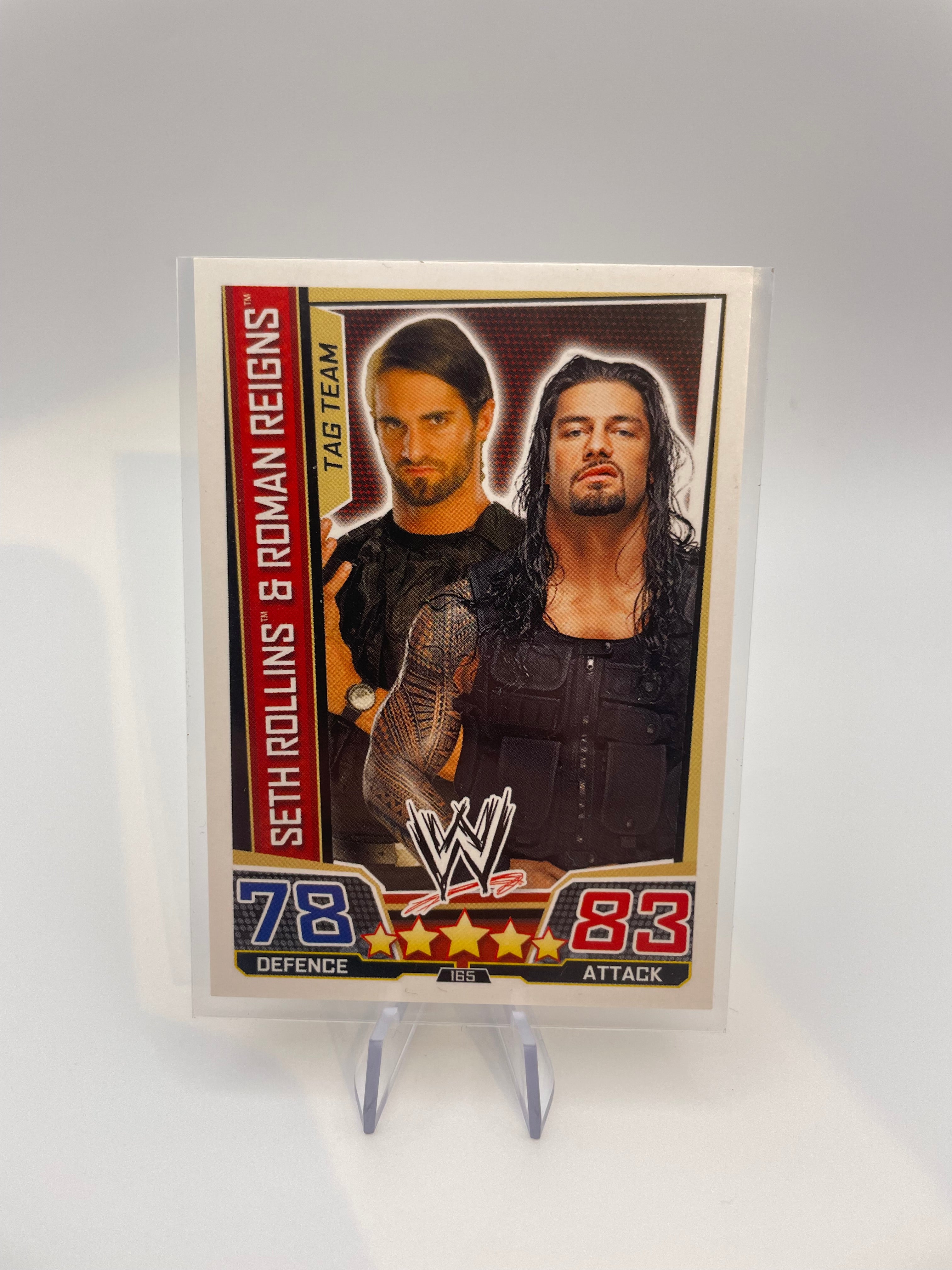 Slam Attax Trading Cards - Seth Rollins & Roman Reigns (Tag Team) - Front