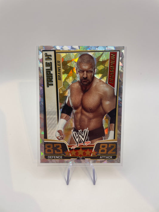 Slam Attax Trading Cards - Triple H (Champion, Brawler) - Front