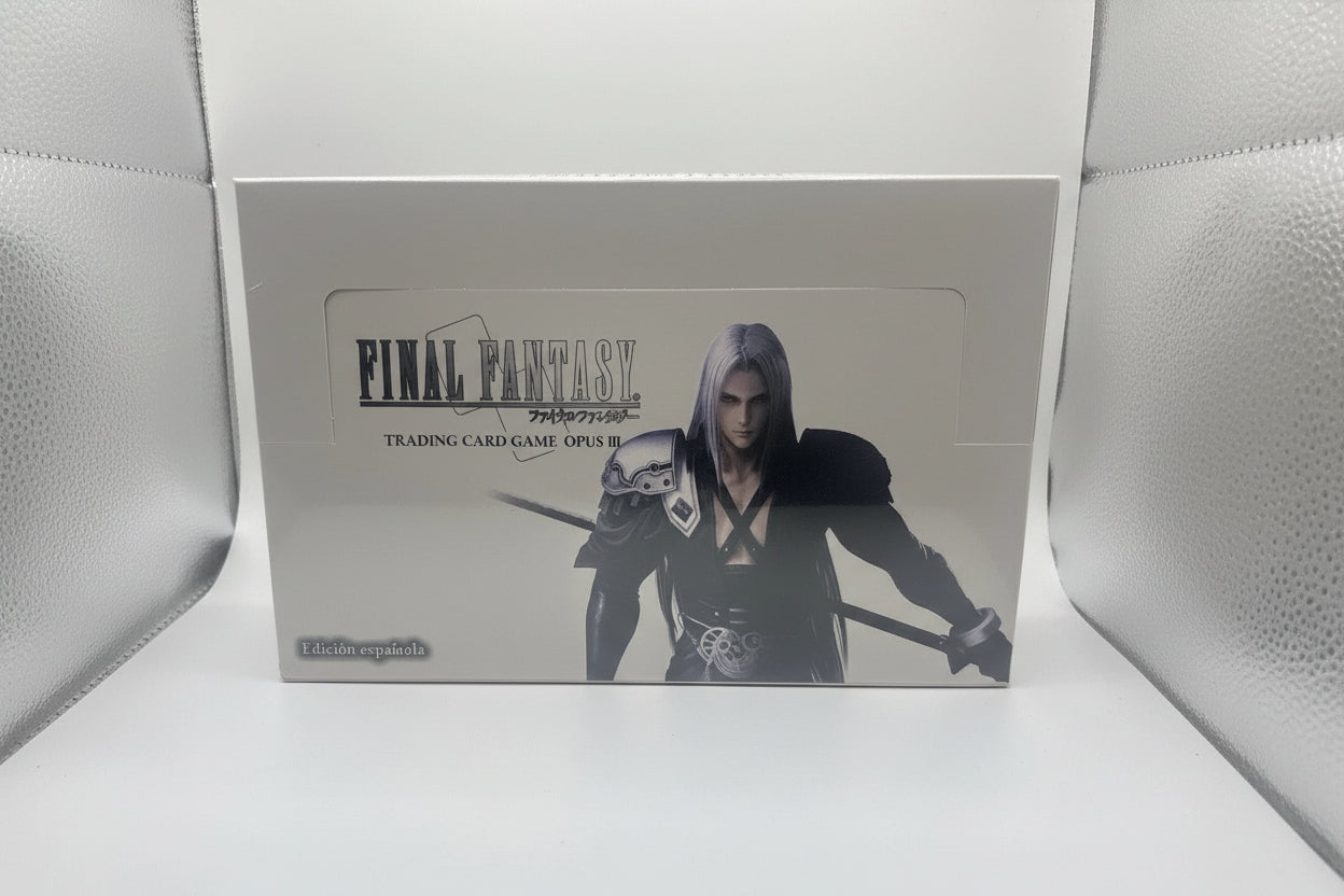 Final Fantasy trading card game box with character illustration on a white background
