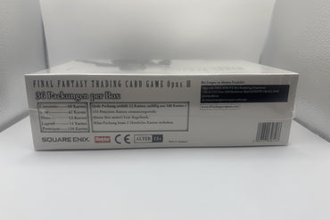 Box of Final Fantasy Trading Card Game Opus III on a white background
