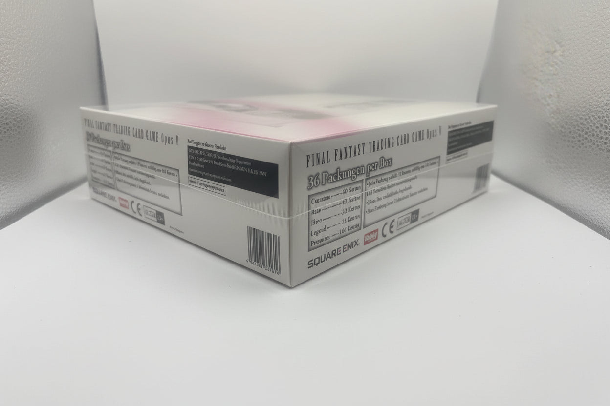 Box of Final Fantasy trading card game Opus V on a white background